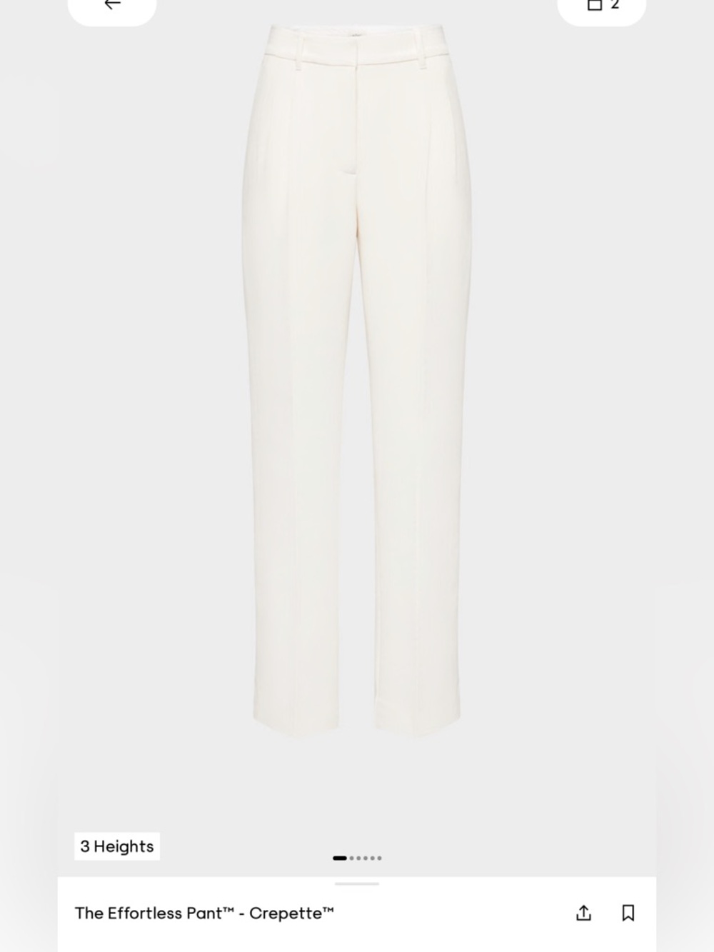 Aritzia Effortless Pants - Short